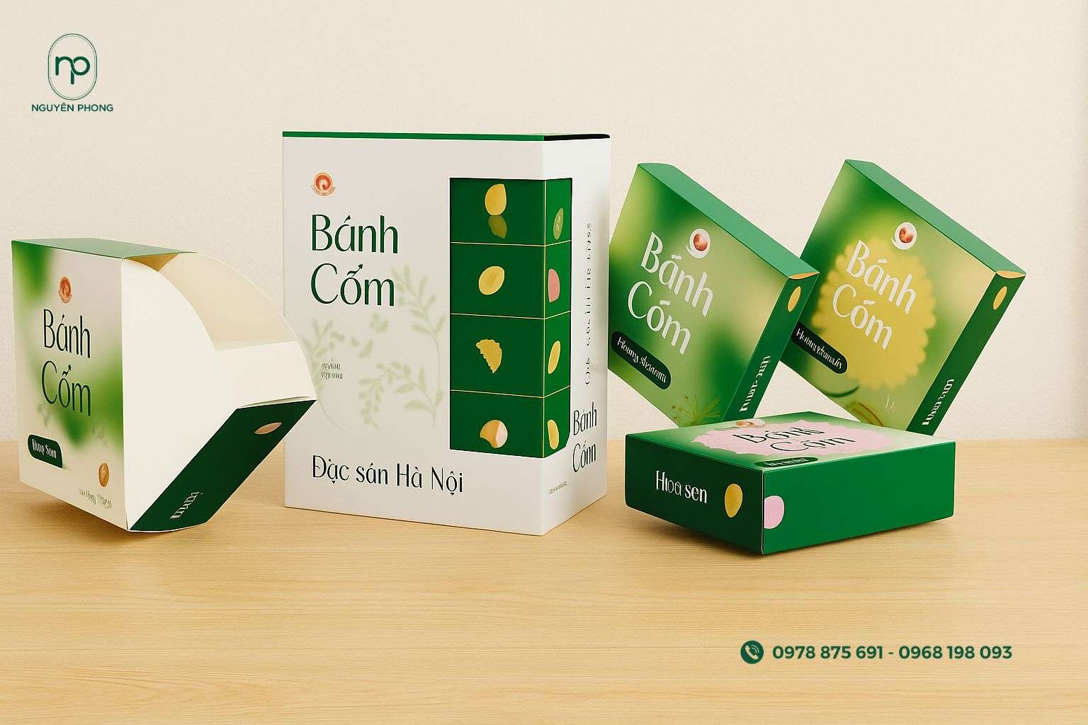 Mẫu vỏ hộp bánh cốm 